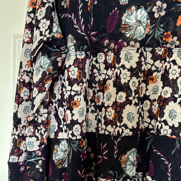 FP Movement by Free People Floral Blouse - Dark Purple and White - Picture 13 of 15